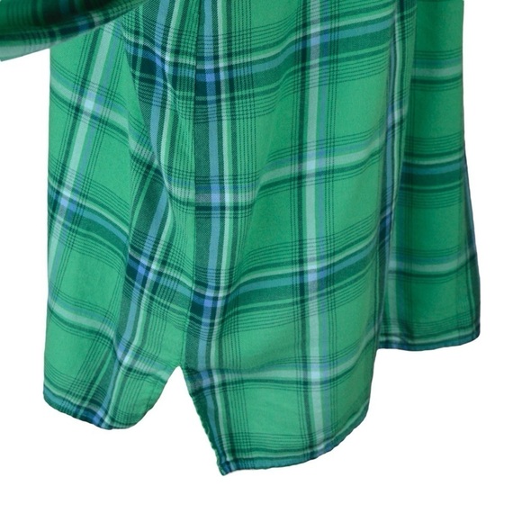 J Jill Plaid Button Front Tunic Top, Green - Size Small Tall - Picture 6 of 8
